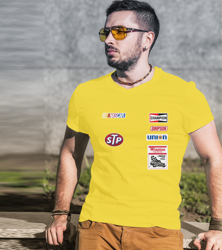 NASCAR STP Champion Simpson Union 76 Winston Cup Series Yellow Suit T-Shirt