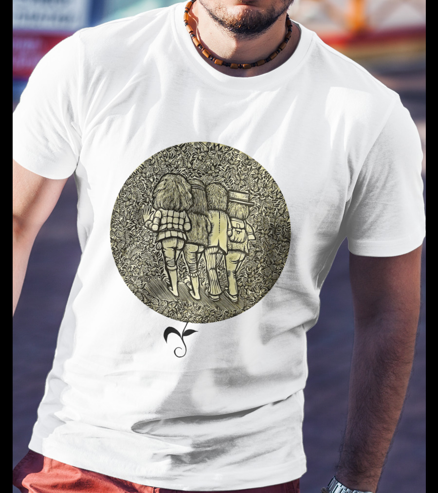 JRT Walking Friends In Floral Circle Vintage T-Shirt