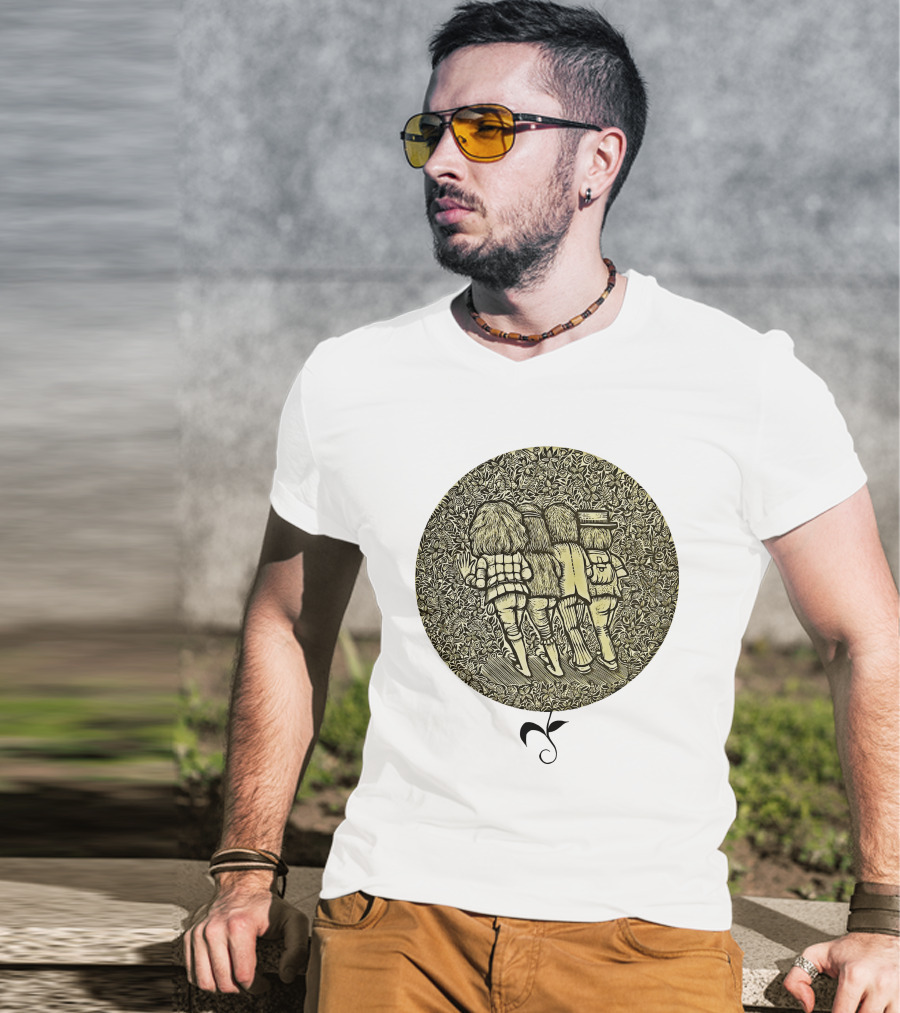 JRT Walking Friends In Floral Circle Vintage T-Shirt