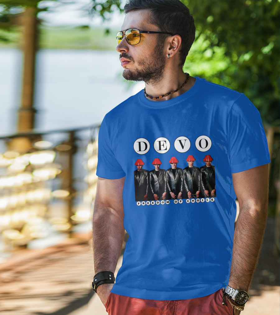 DEVO Freedom Of Choice Band Members With Energy Domes T-Shirt