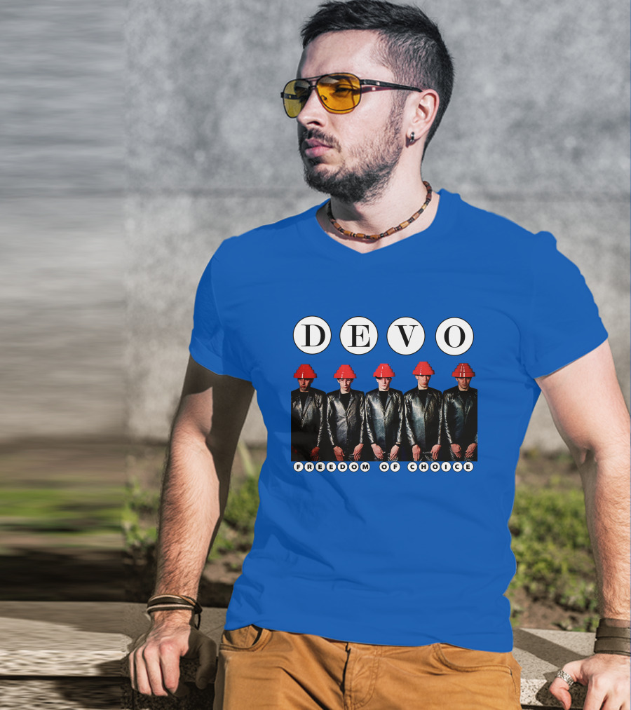 DEVO Freedom Of Choice Band Members With Energy Domes T-Shirt