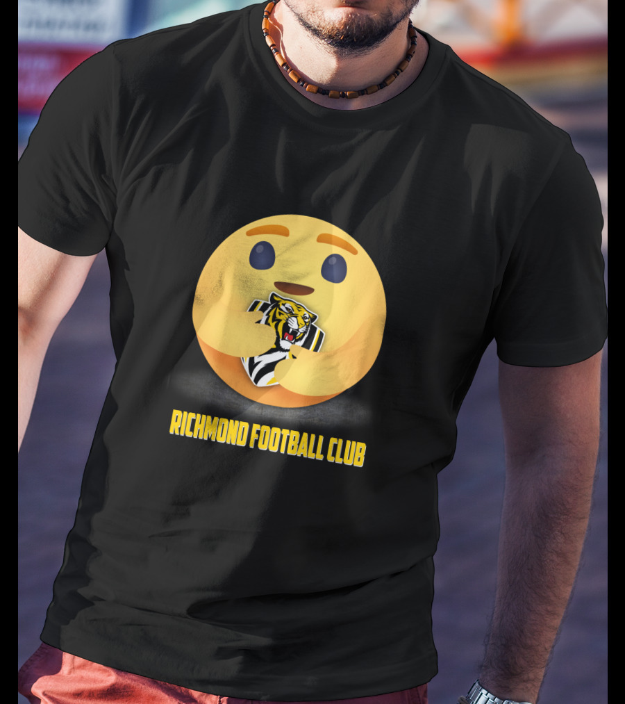 Richmond Football Club Emoji Tiger Hug T-Shirt