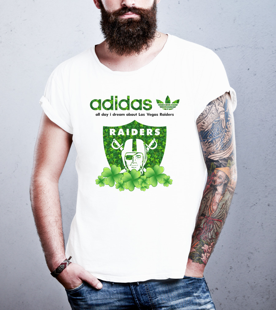 All Day I Dream About Las Vegas Raiders Shamrock Badge T-Shirt