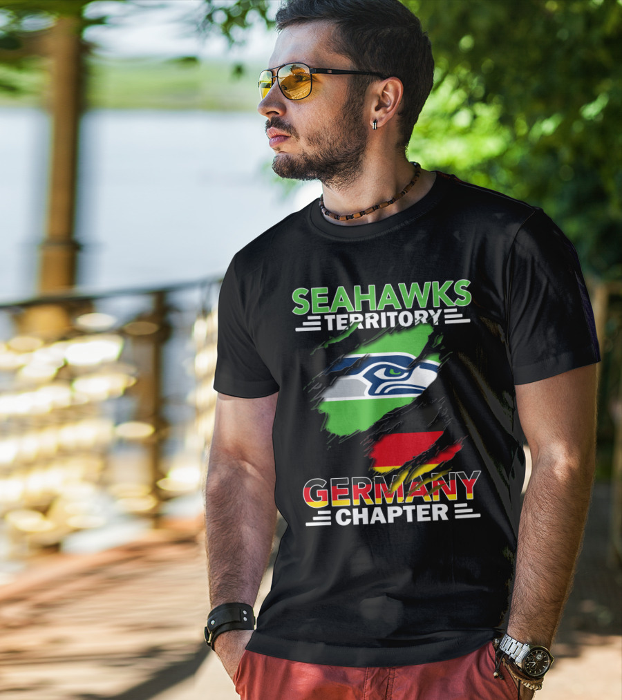 Seahawks Territory Germany Chapter Flag Scratch T-Shirt