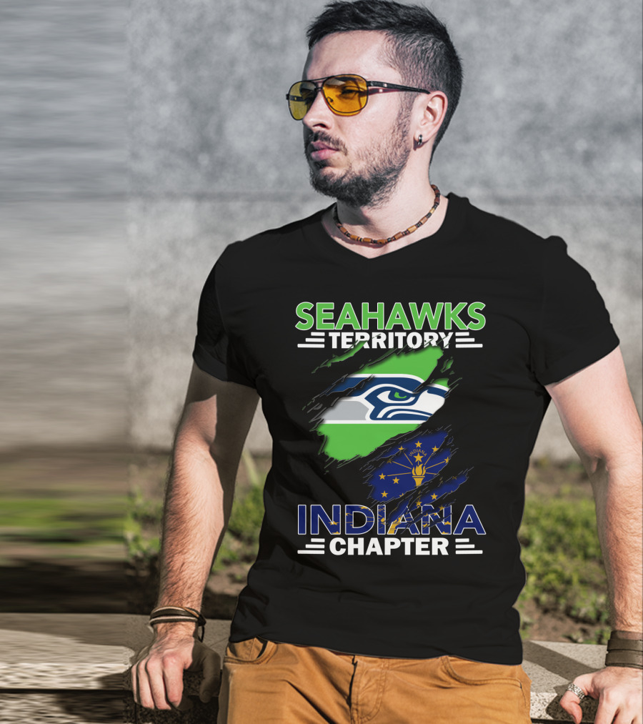 Seattle Seahawks Territory Indiana Chapter Flag T-Shirt