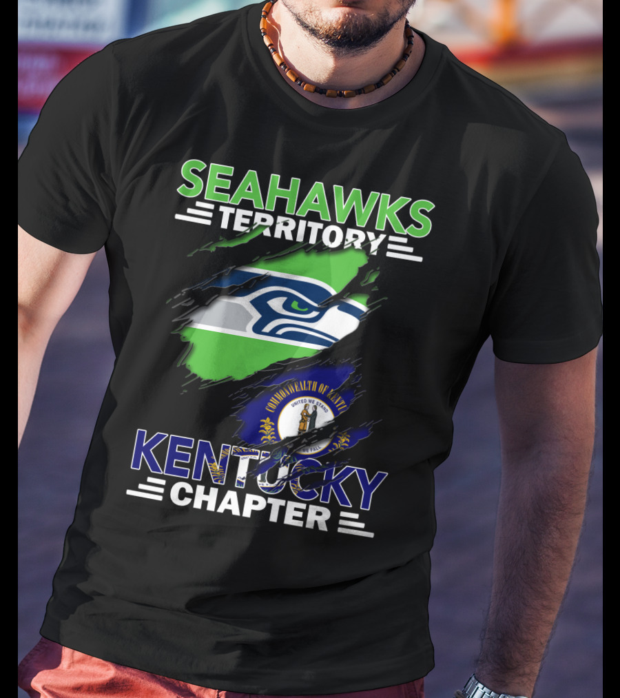 SEAHAWKS TERRITORY KENTUCKY CHAPTER Seahawks Logo Kentucky Flag T-Shirt