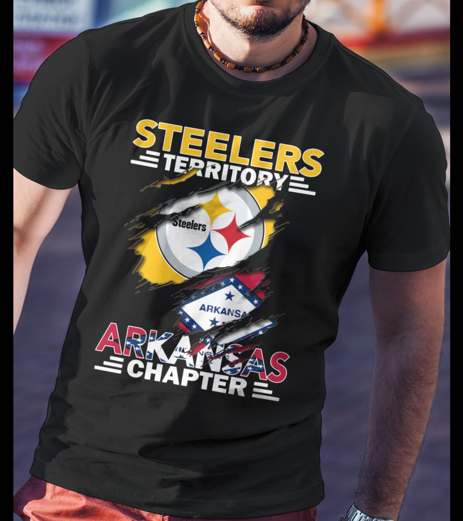 Steelers Territory Arkansas Chapter Steelers Logo And Arkansas Flag T-Shirt