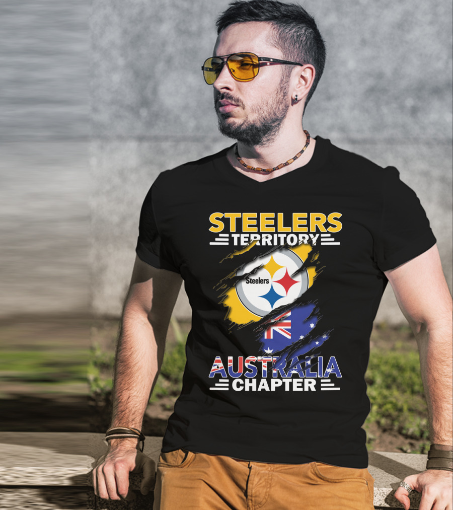 Steelers Territory Australia Chapter Steelers Logo Australian Flag T-Shirt