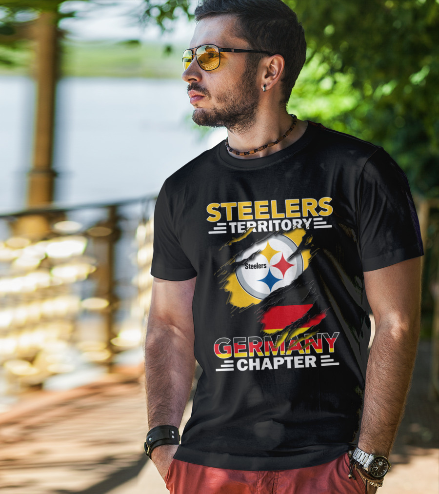 Steelers Territory Germany Chapter Logo With Flag Elements T-Shirt