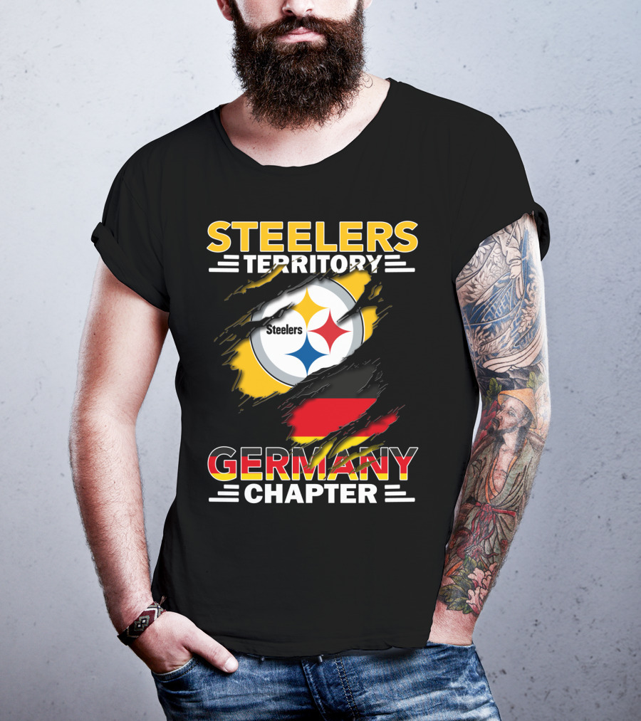 Steelers Territory Germany Chapter Logo With Flag Elements T-Shirt