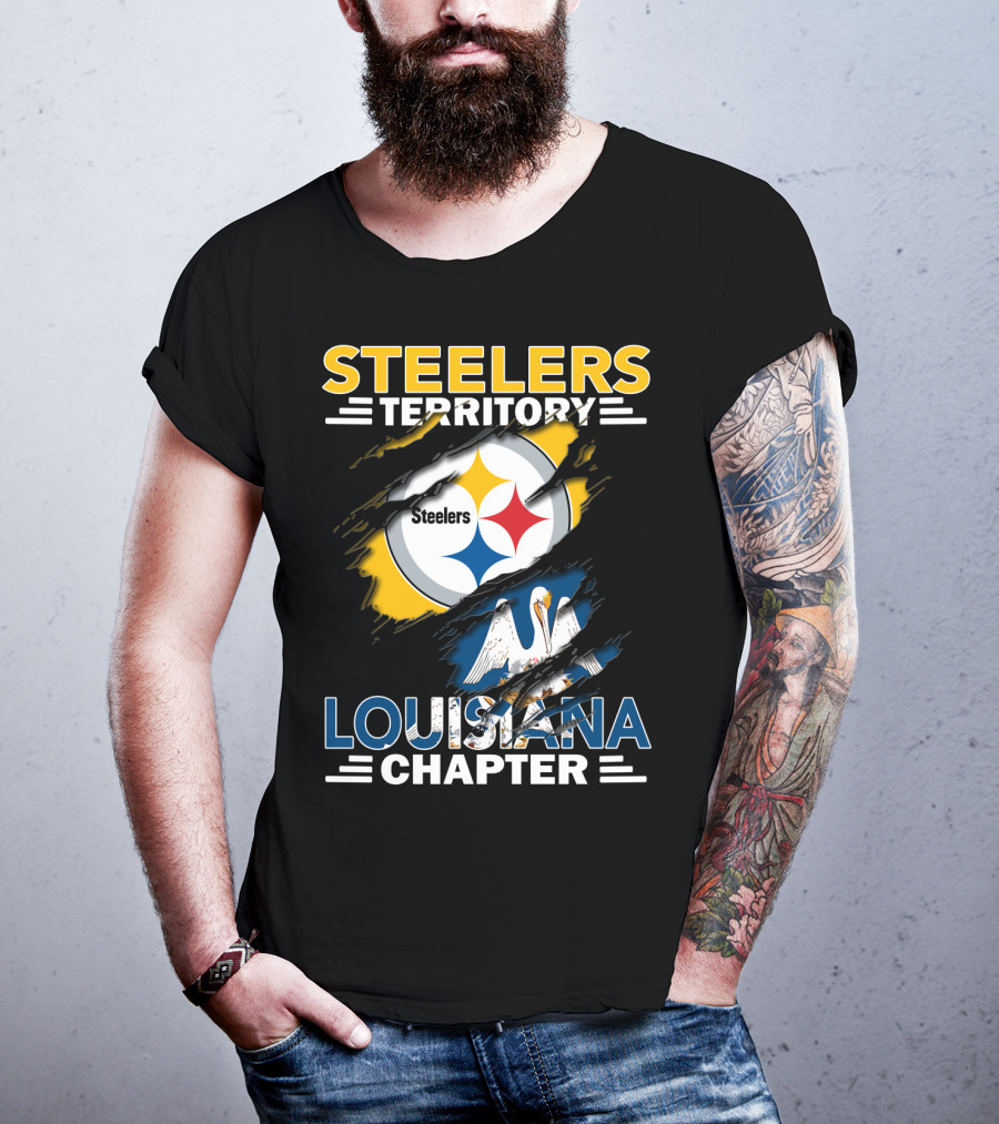 Steelers Territory Louisiana Chapter Steelers Logo Pelican Symbol T-Shirt