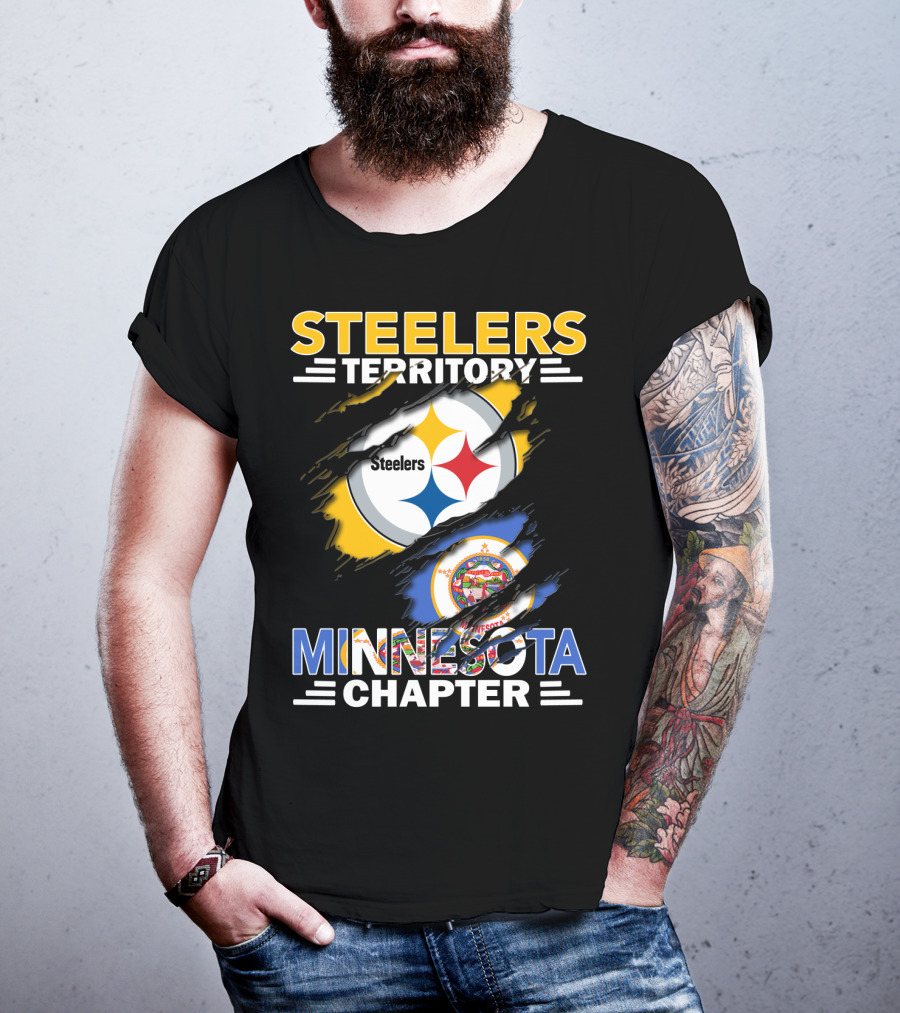 Steelers Territory Minnesota Chapter Steelers Logo Minnesota Flag T-Shirt