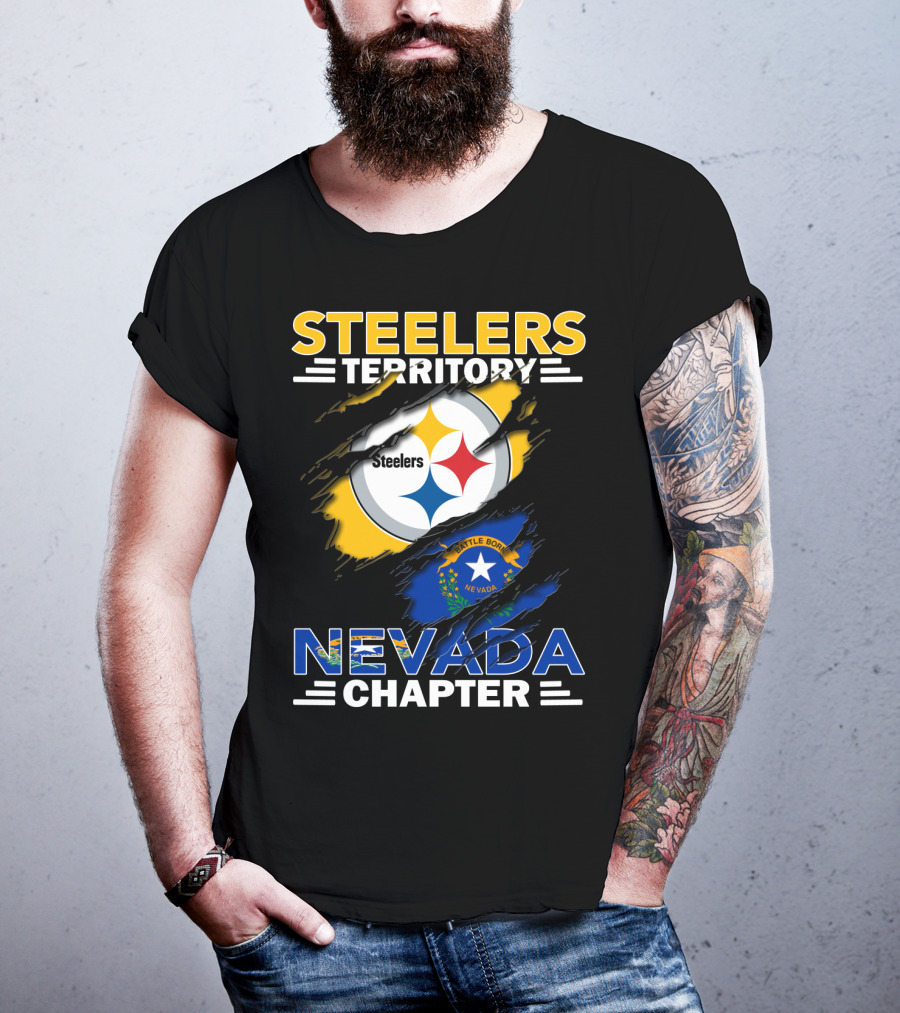 STEELERS TERRITORY Nevada Chapter Battle Born Flag T-Shirt