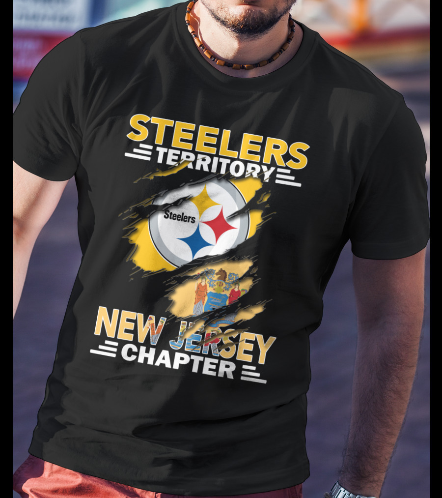 Steelers Territory New Jersey Chapter Steelers Logo With State Flag T-Shirt