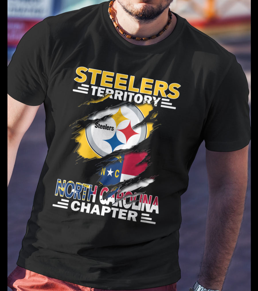 Steelers Territory North Carolina Chapter Steelers Logo Nc Flag T-Shirt