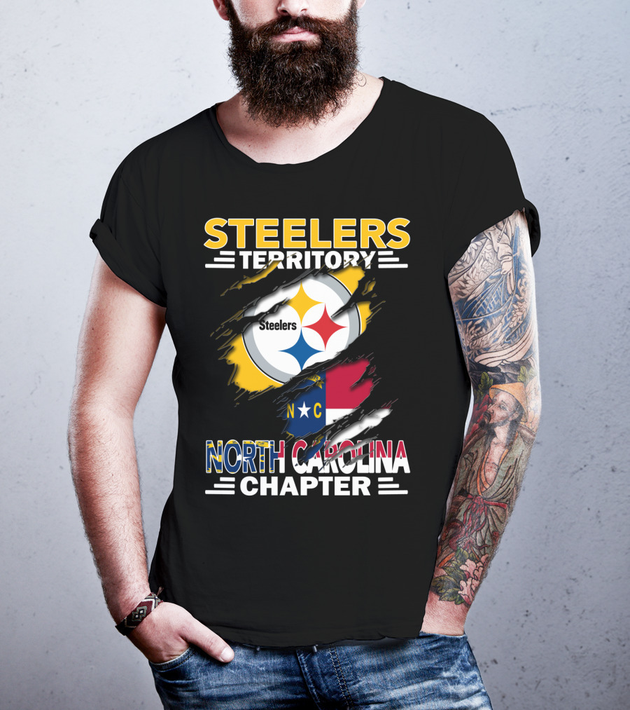 Steelers Territory North Carolina Chapter Steelers Logo Nc Flag T-Shirt