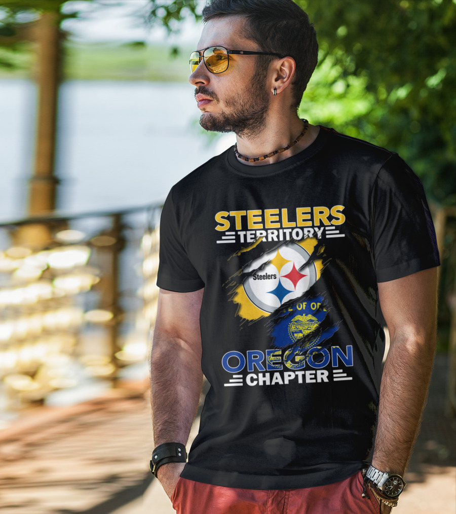 Steelers Territory Oregon Chapter Flag Logo Combination T-Shirt