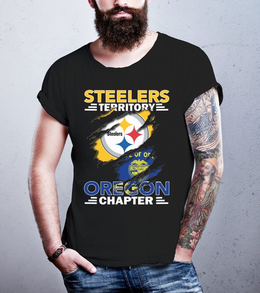 Steelers Territory Oregon Chapter Flag Logo Combination T-Shirt