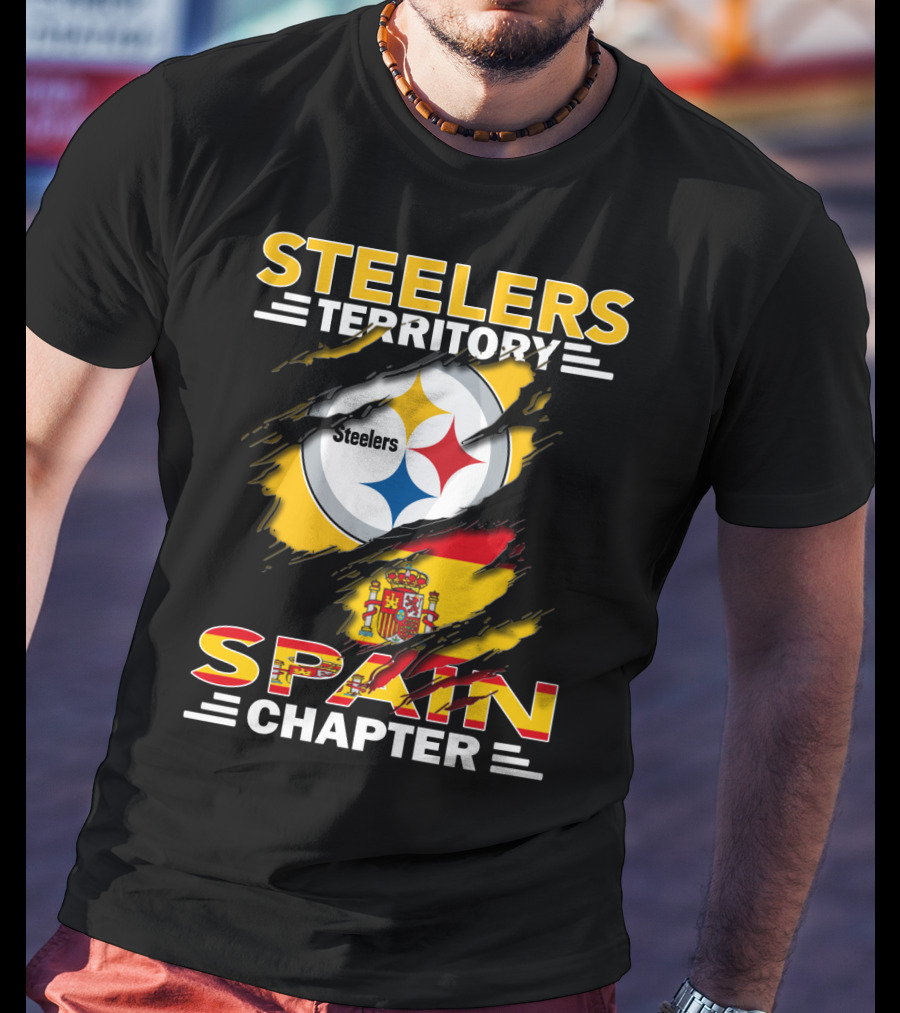 Steelers Territory Spain Chapter Nfl Fan Flag T-Shirt