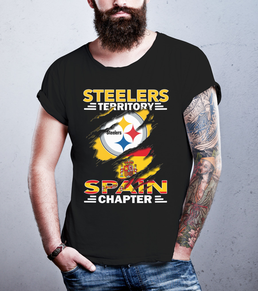 Steelers Territory Spain Chapter Nfl Fan Flag T-Shirt