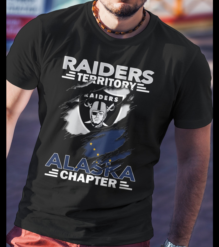 Raiders Territory Alaska Chapter Raiders Logo With Alaska Flag T-Shirt