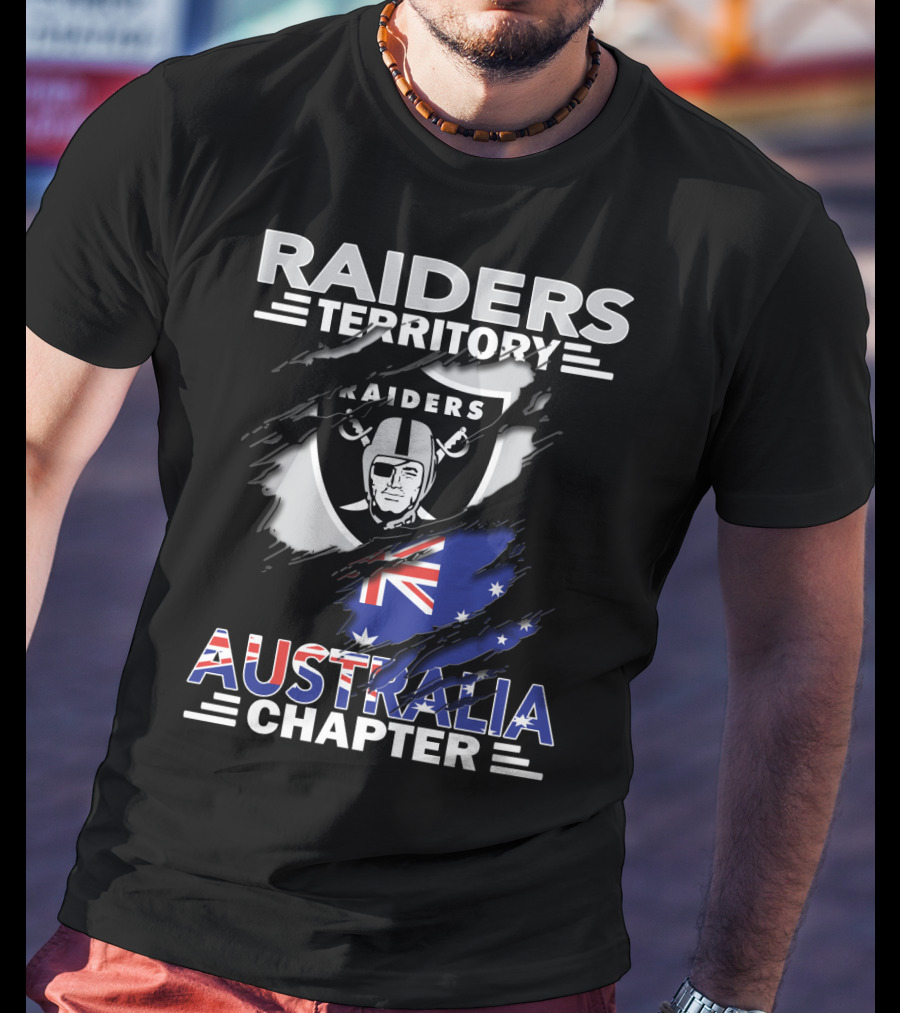 Raiders Territory Australia Chapter Raiders Logo And Australian Flag T-Shirt