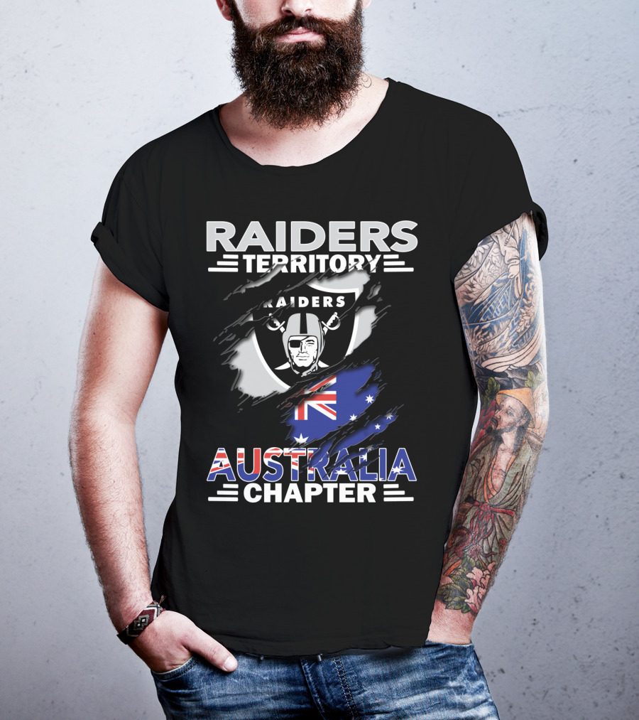 Raiders Territory Australia Chapter Raiders Logo And Australian Flag T-Shirt