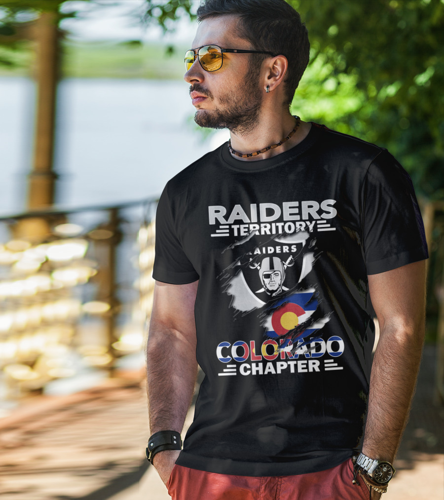 Raiders Territory Colorado Chapter Raiders Logo And Colorado Flag Elements T-Shirt