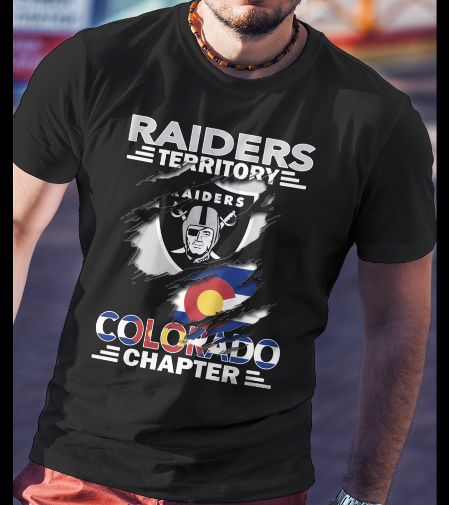 Raiders Territory Colorado Chapter Raiders Logo And Colorado Flag Elements T-Shirt