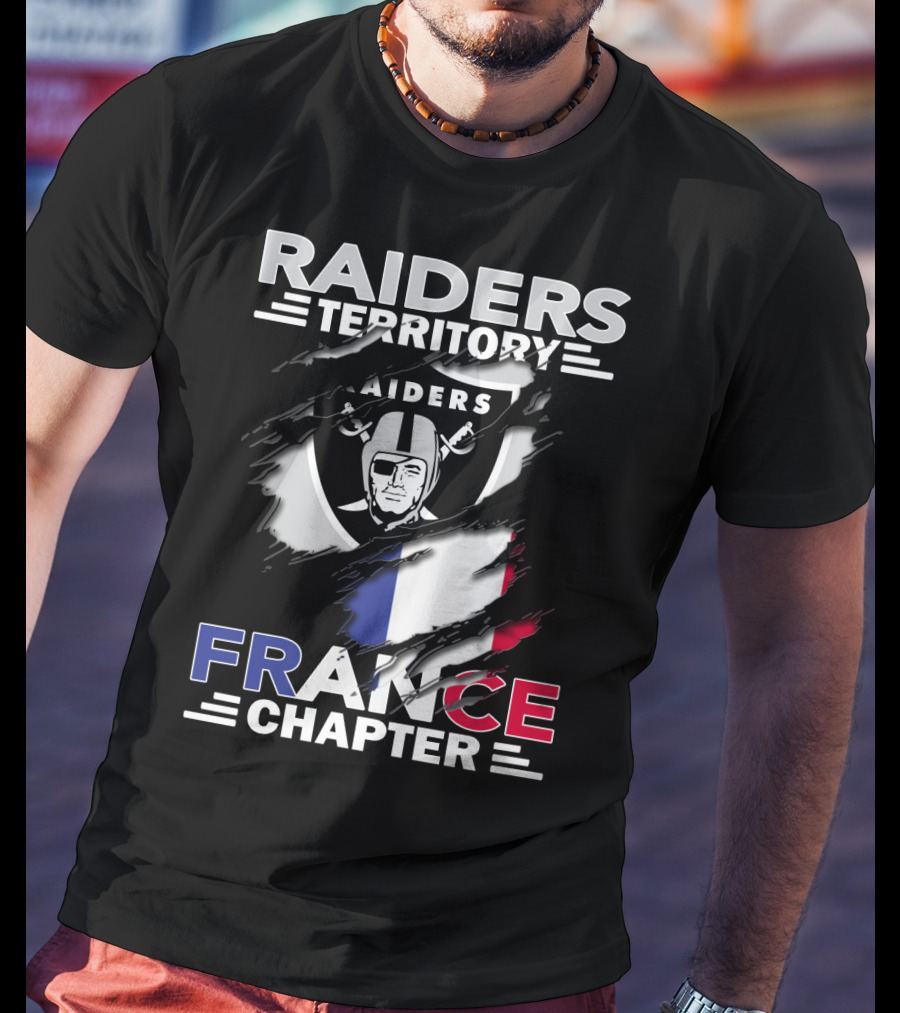 Raiders Territory France Chapter Flag And Shield T-Shirt