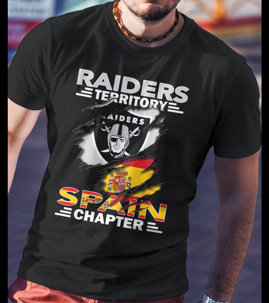 Raiders Territory Spain Chapter Nfl Flag T-Shirt