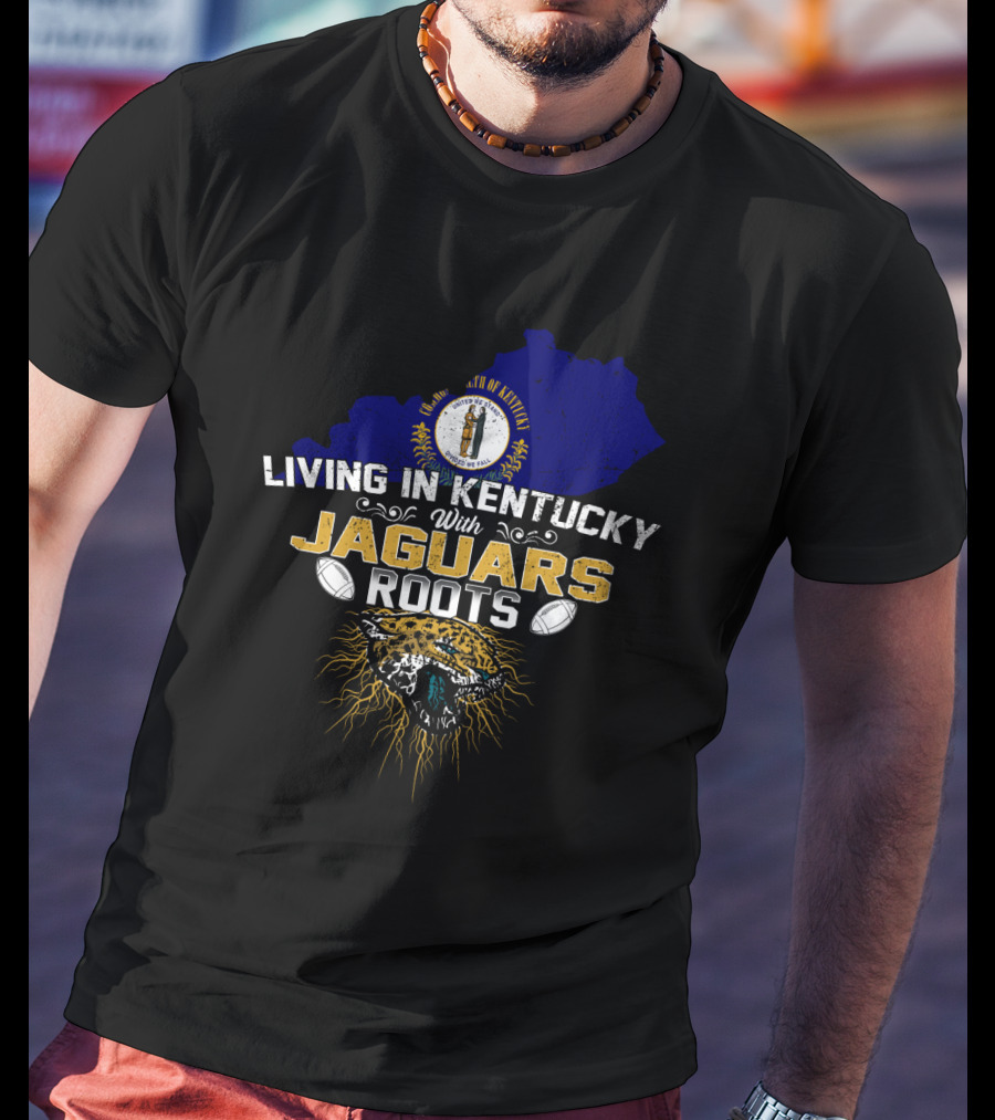 Living In Kentucky With Jaguars Roots Jaguar Head Football Elements T-Shirt