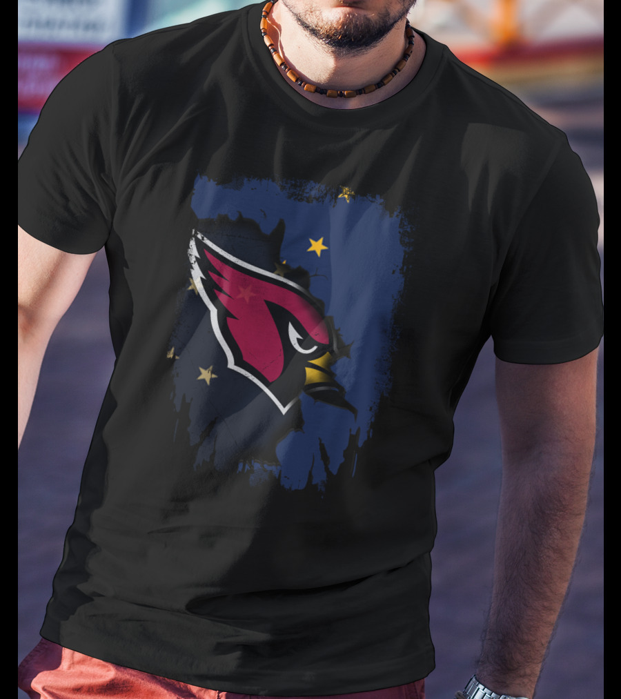 Alaska Flag With Cardinals Logo Together T-Shirt