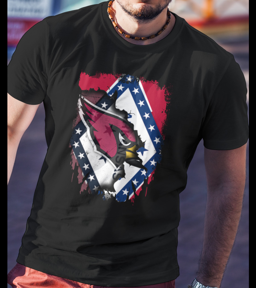 Together Arkansas Cardinals Flag Fusion T-Shirt