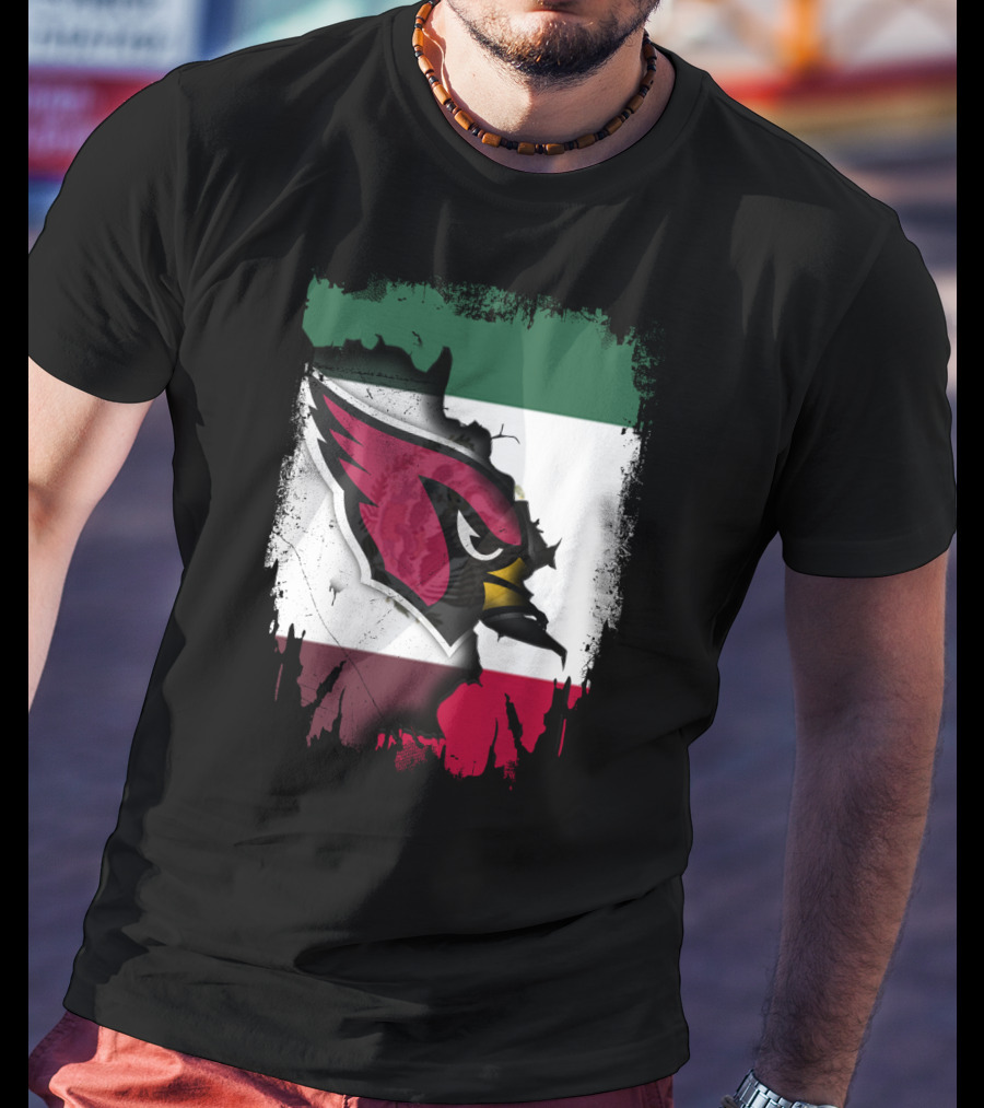 Mexico Flag With Cardinals Bird T-Shirt