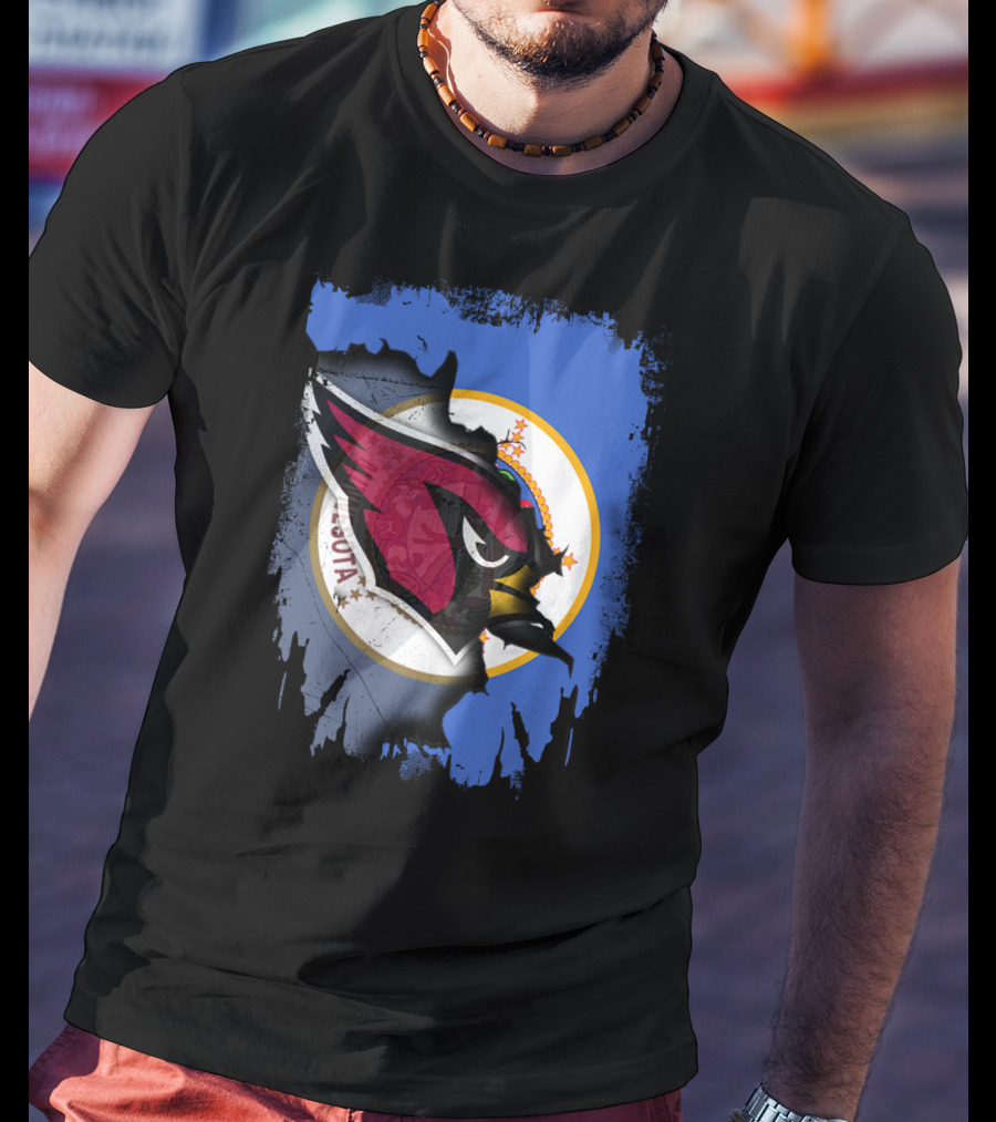 Together Minnesota State Emblem With Cardinals Logo Collaboration T-Shirt