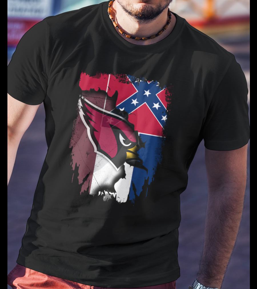 Together Mississippi Cardinal Emblem And Flag T-Shirt