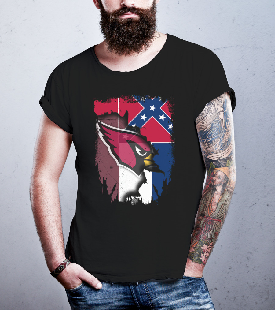 Together Mississippi Cardinal Emblem And Flag T-Shirt