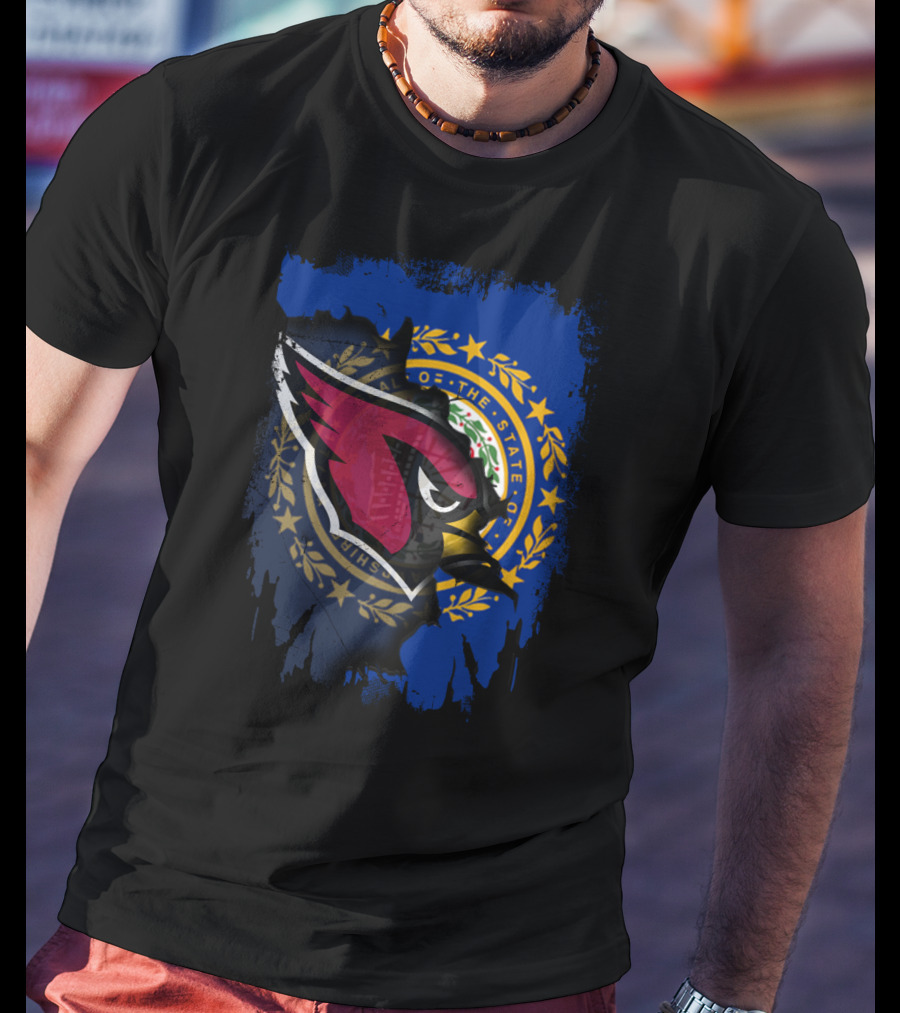 New Hampshire State Seal With Cardinals Logo Together T-Shirt