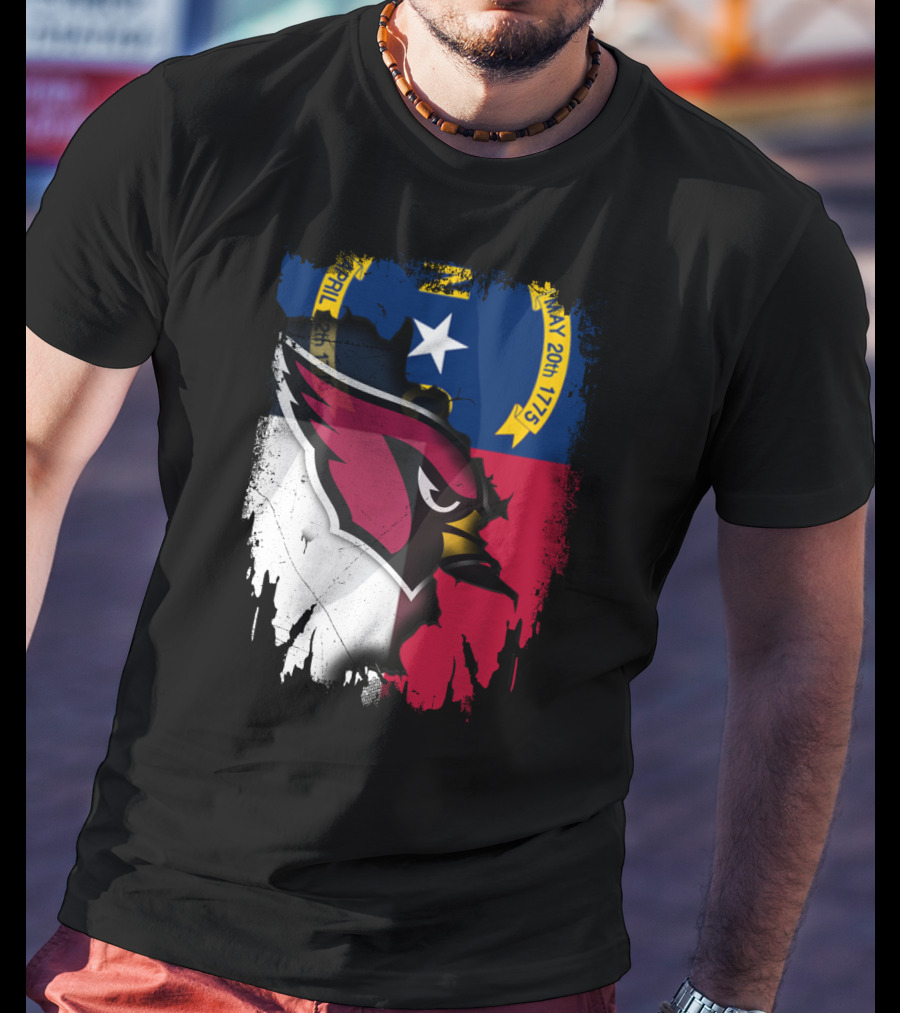 Together North Carolina Cardinal Logo In State Flag Colors T-Shirt