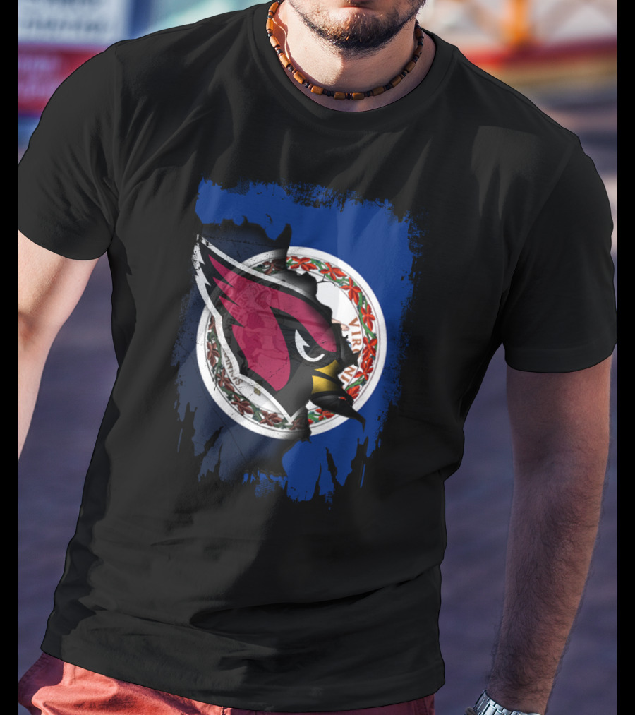 Virginia State Flag With Cardinals T-Shirt