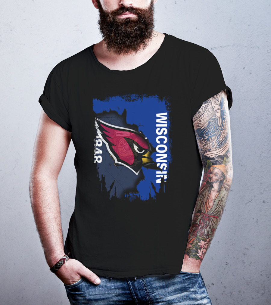 Wisconsin 1848 Together With Cardinals T-Shirt