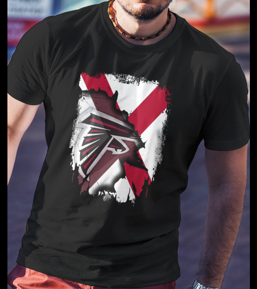 Alabama State Flag With Atlanta Falcons Logo Integration T-Shirt