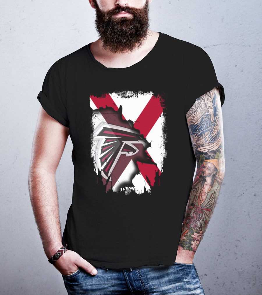Alabama State Flag With Atlanta Falcons Logo Integration T-Shirt