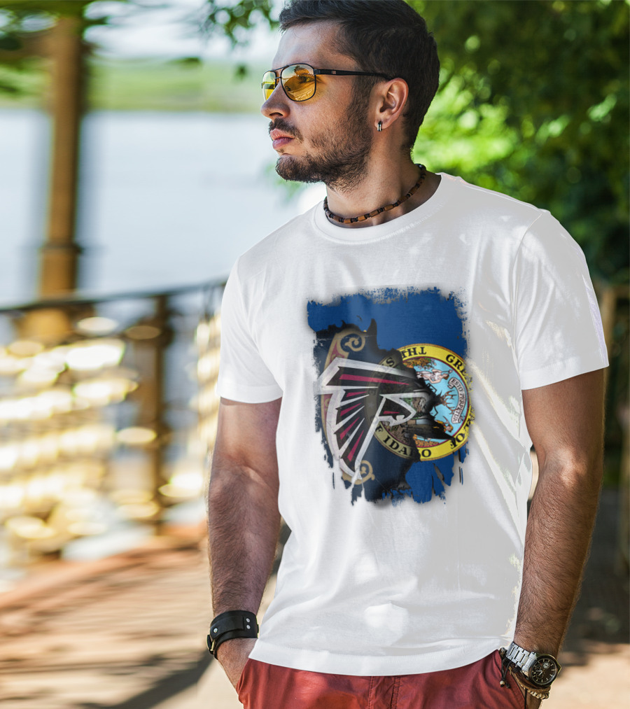 Idaho State Emblem Intertwined With Falcons Sports T-Shirt