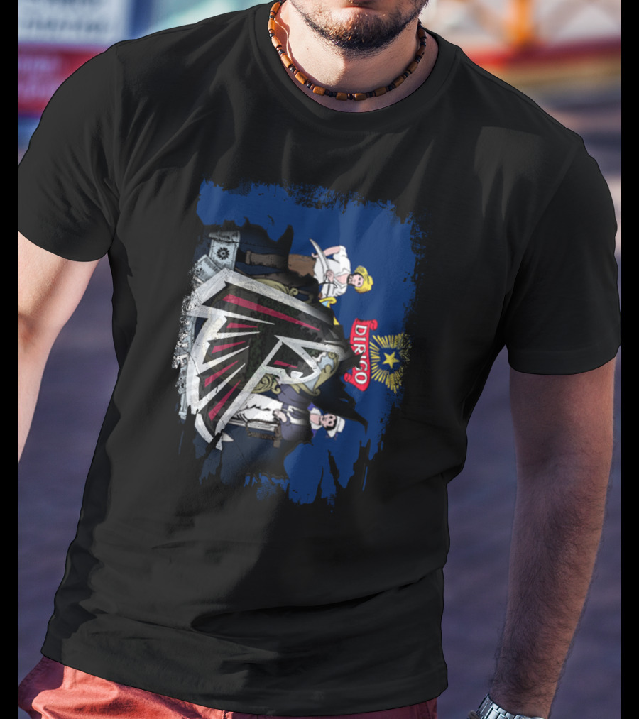 Maine State Seal With Atlanta Falcons Logo Integration T-Shirt