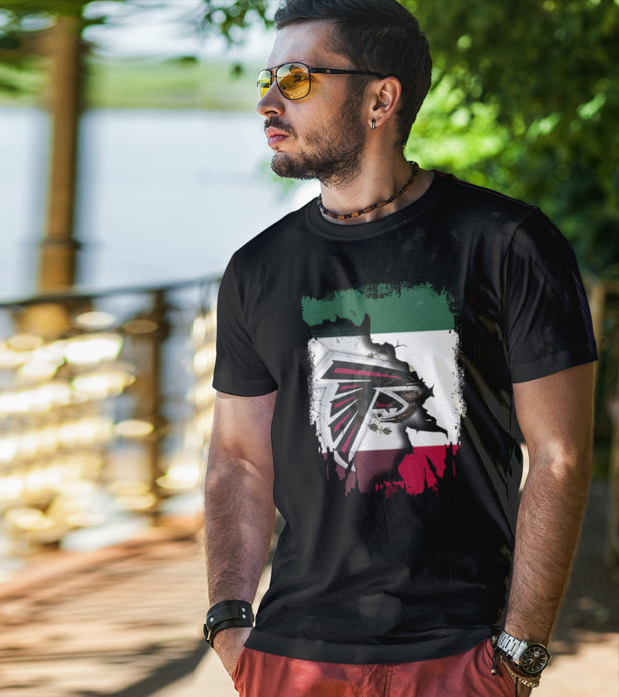 Mexico Flag With Atlanta Falcons T-Shirt
