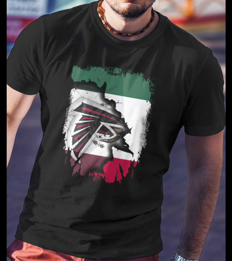 Mexico Flag With Atlanta Falcons T-Shirt