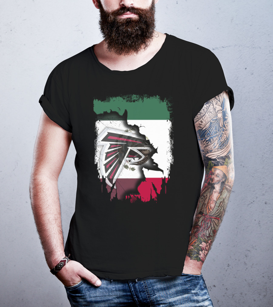 Mexico Flag With Atlanta Falcons T-Shirt