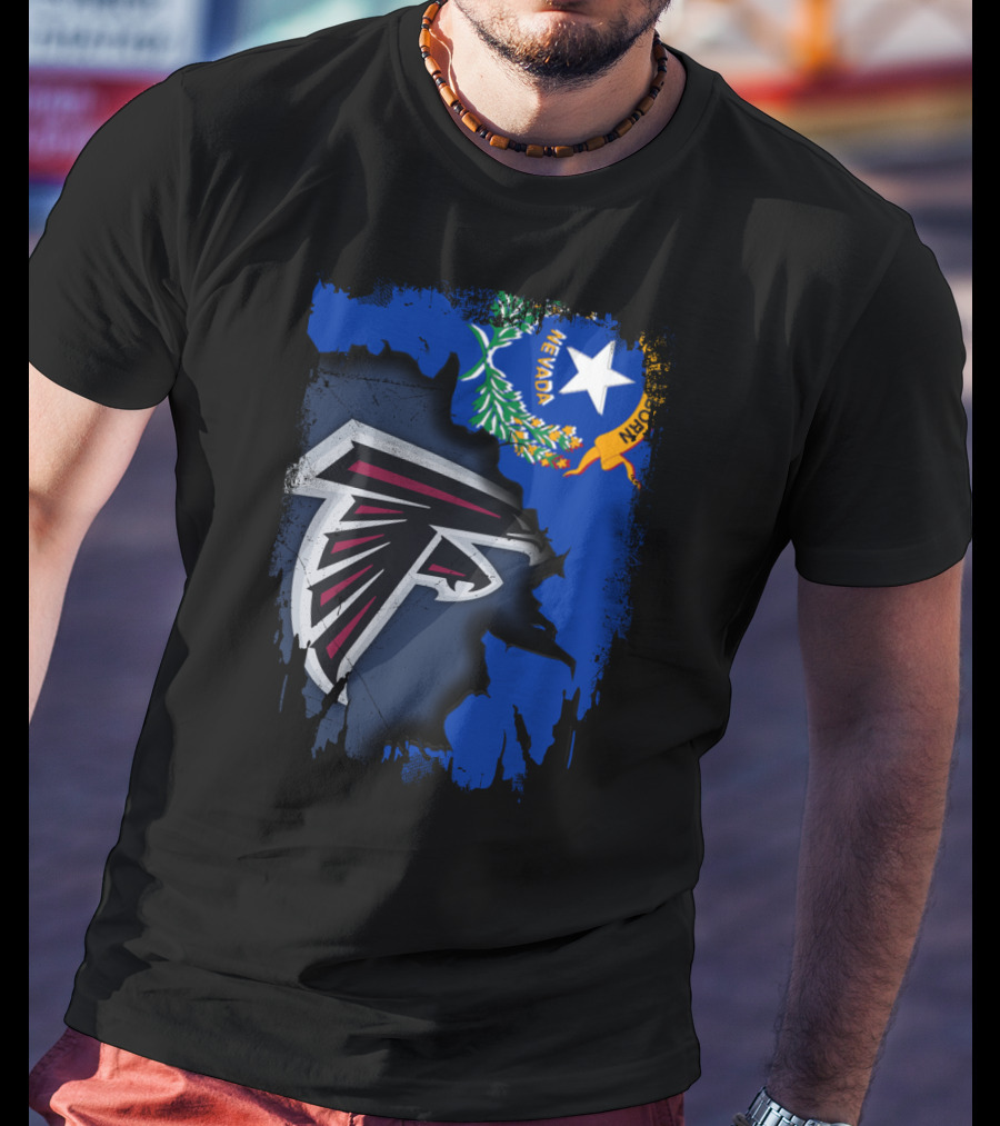 Nevada State Flag With Falcons Logo Integration T-Shirt